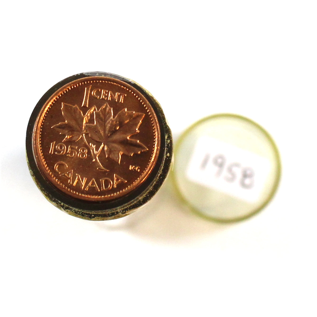 1958 Canada 1-cent Roll of 50Pcs, Brilliant Uncirculated (Mint State) May be Toned