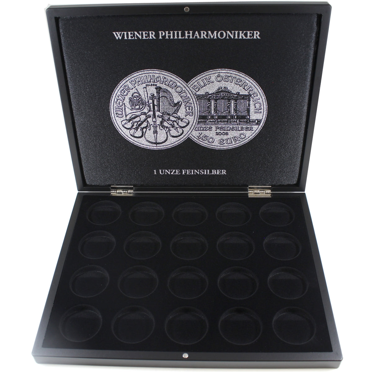 Presentation Case for 20x Vienna Philharmonic 1oz .999 Silver Coins in Capsules