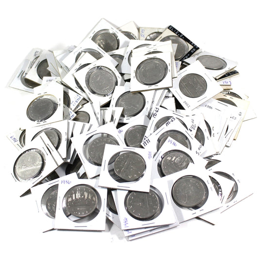Lot of 129+ Assorted 1968-1986 Canada Nickel Dollars, 129+Pcs