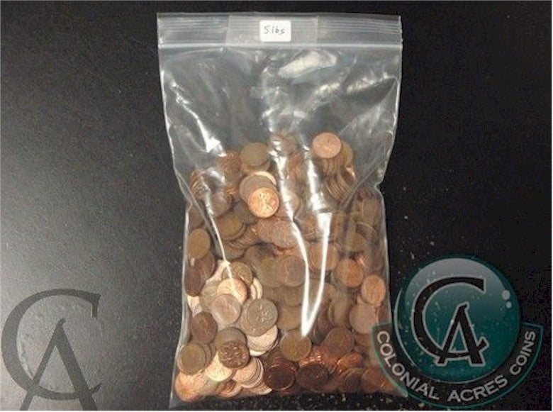 Lot of Copper Canadian Cents 5 Pounds - Shipping to Canada Only