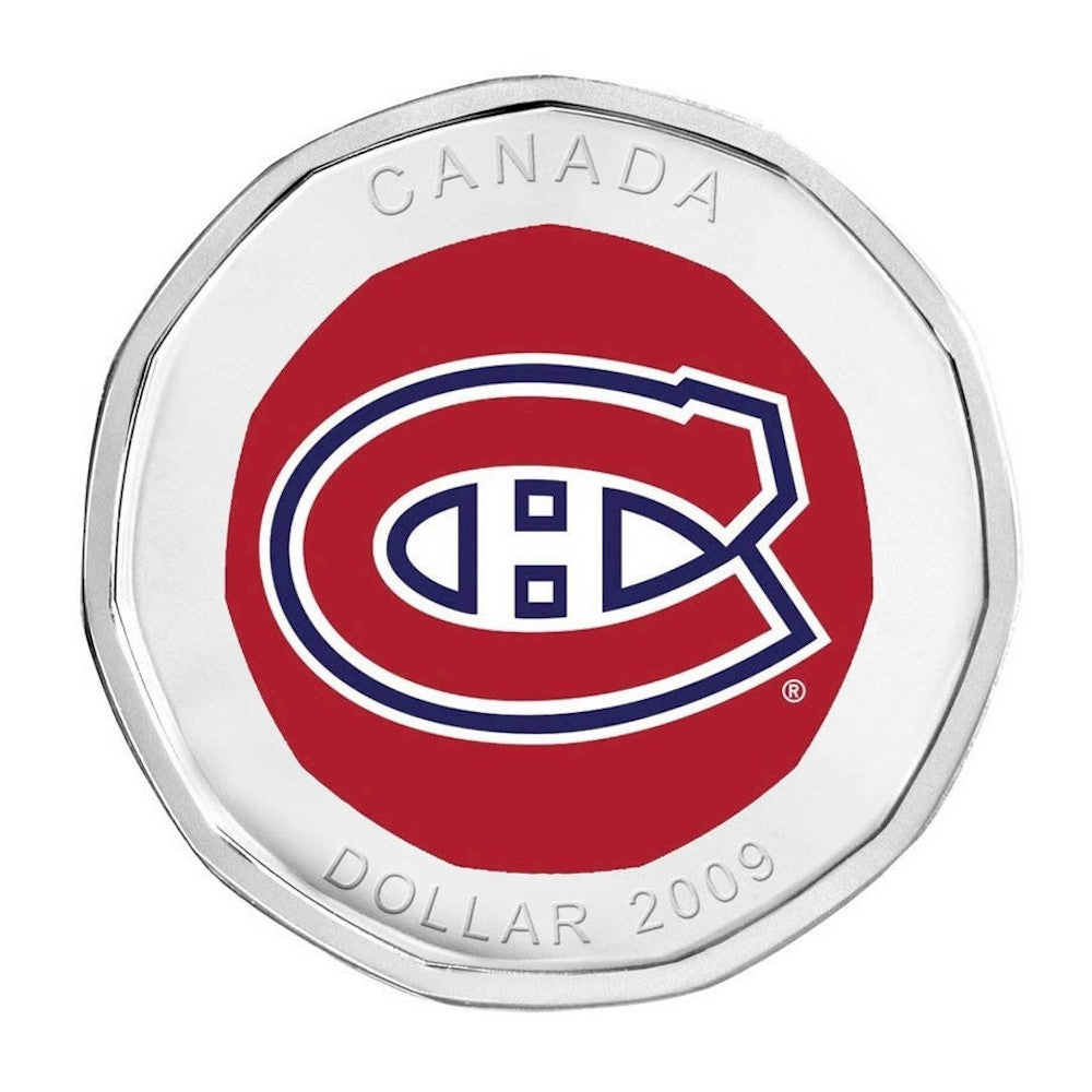2009 Canada $1 Montreal Canadiens Mini Puck Keychain & Hockey Stick