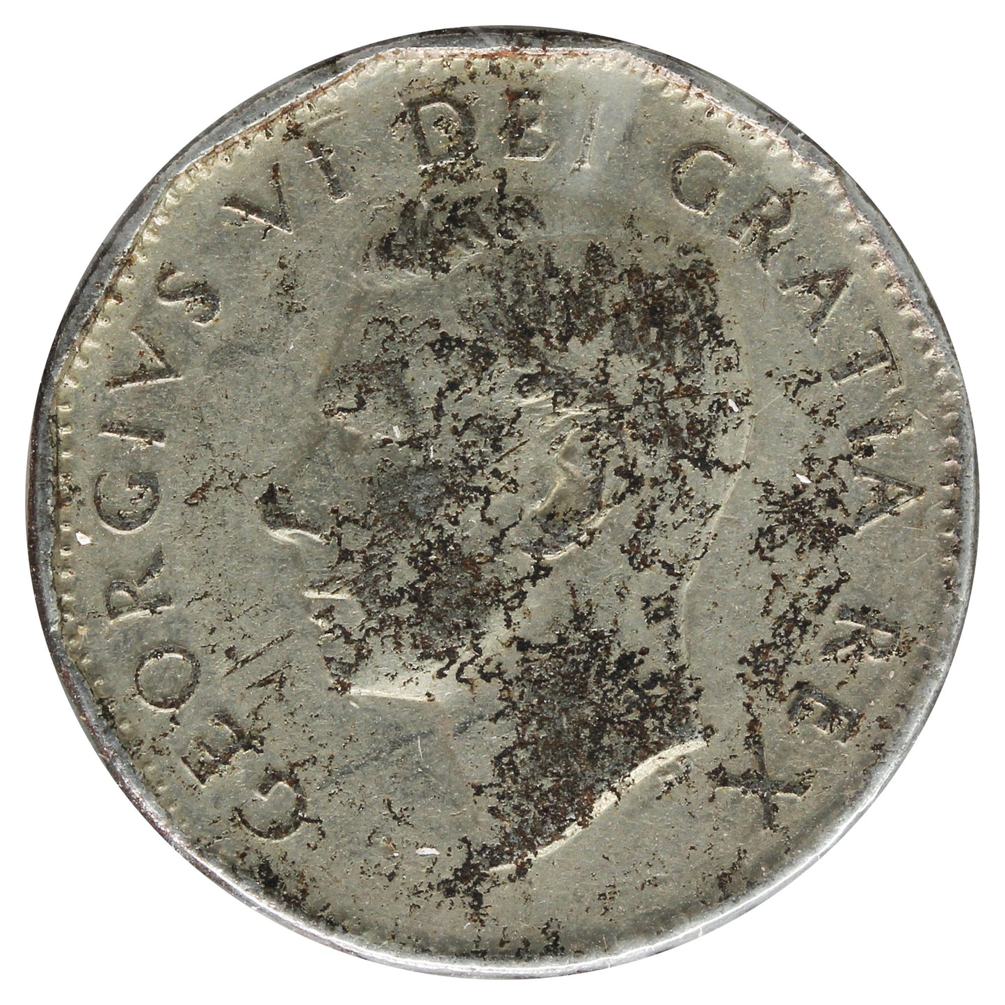 1952 No Chrome Canada 5-cents Very Fine (VF-20) scratch, cleaned or impaired