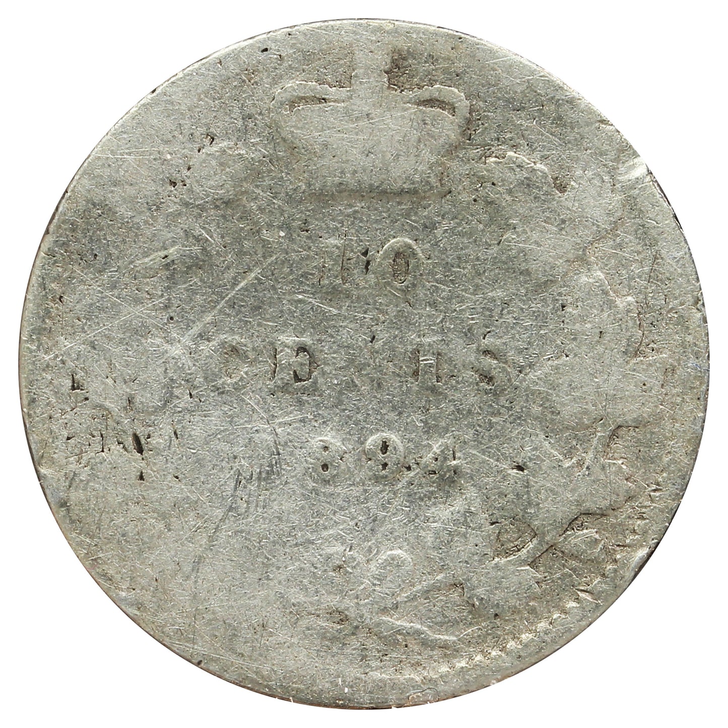 1894 Canada 10-cents About Good (AG-3) Impaired