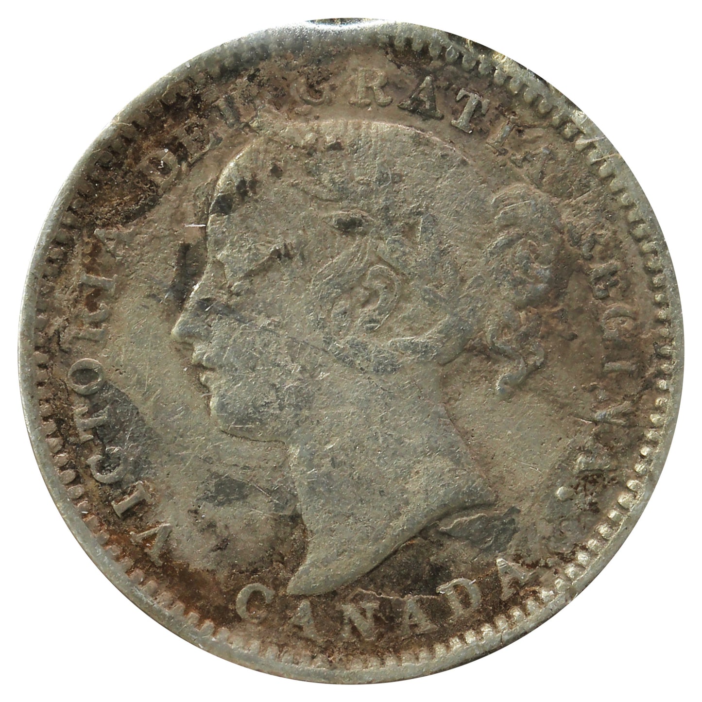 1899 Large 9's Canada 10-cents F-VF (F-15) Impaired
