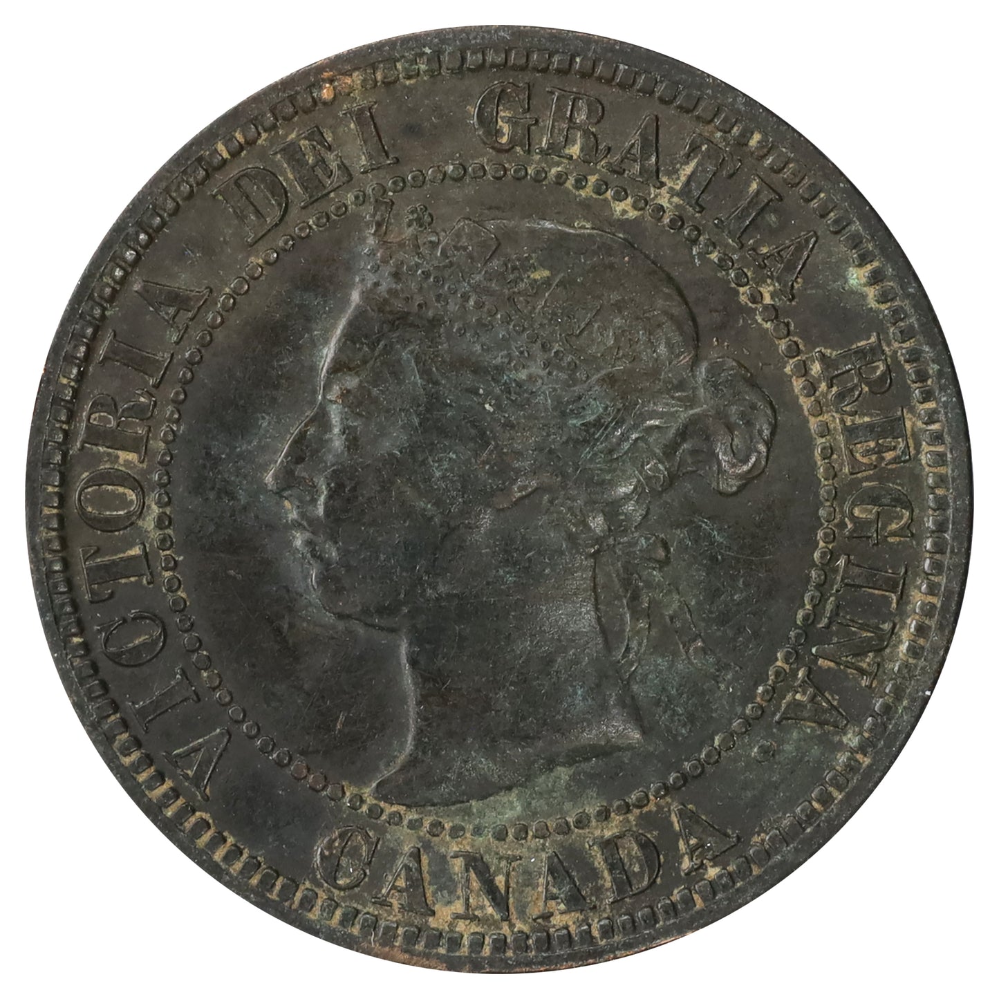 1892 Obv. 3 Canada 1-cent Very Fine (VF20) Scratched, marks, or impaired