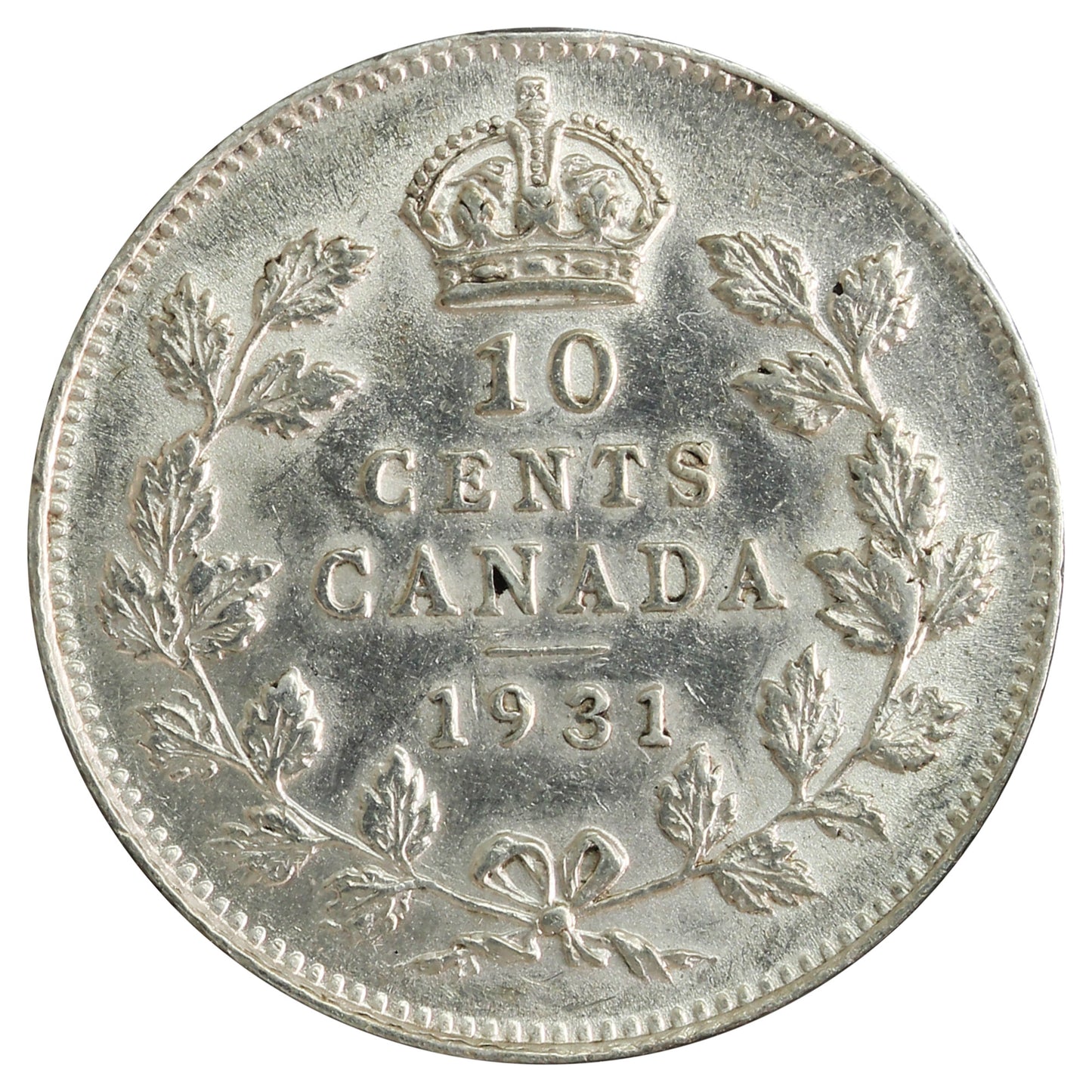 1931 Canada 10-cents EF-AU (EF-45) Cleaned