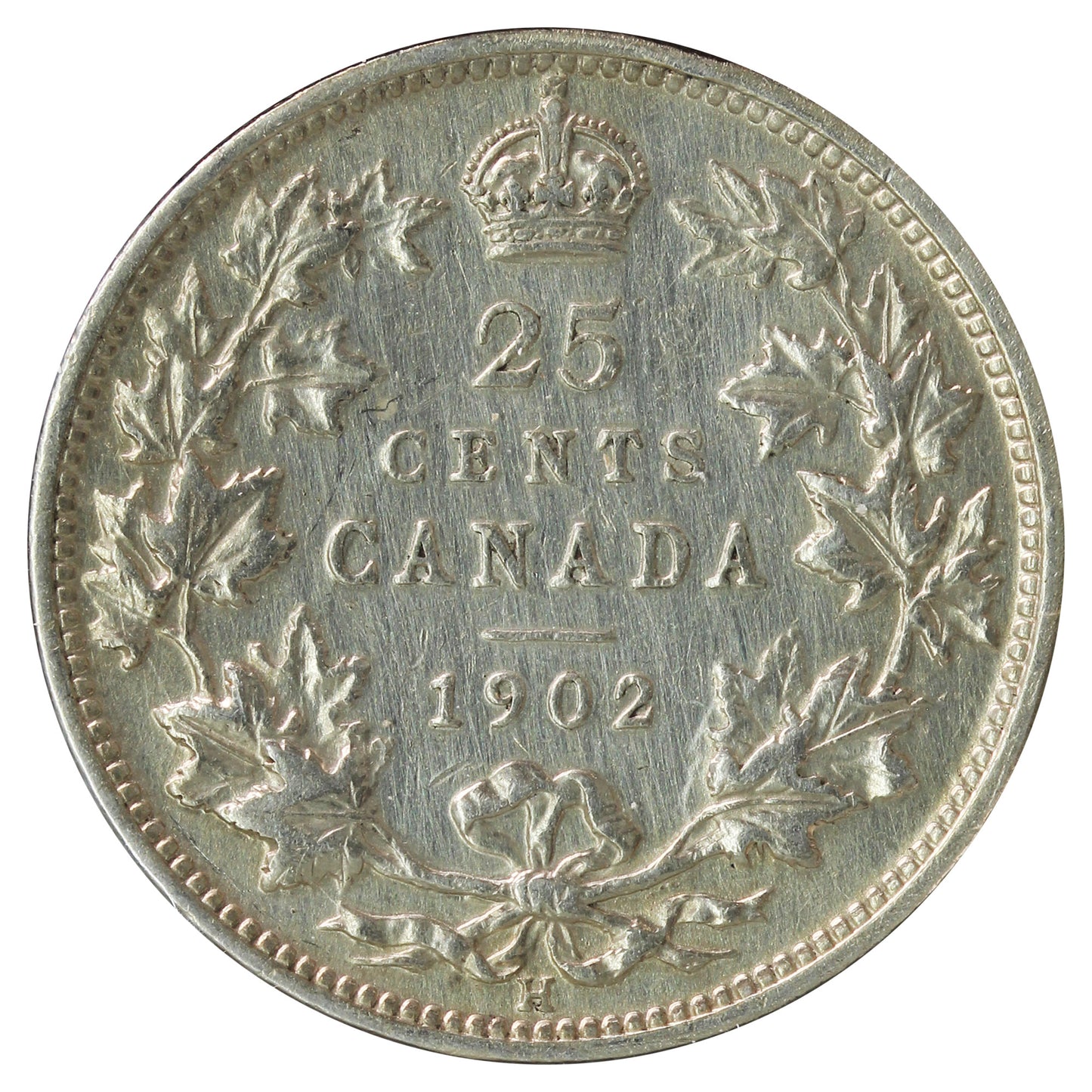 1902H Canada 25-cents VF-EF (VF-30) Scratched