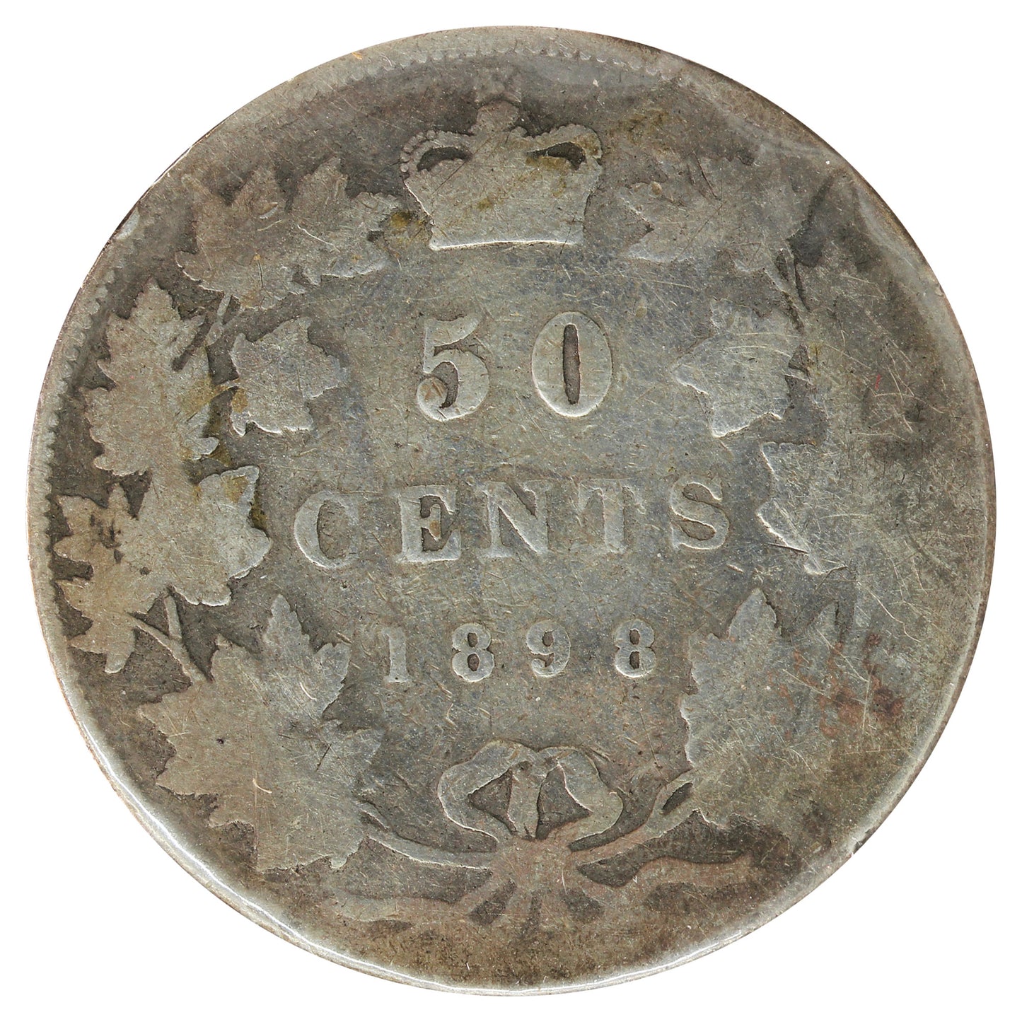 1898 Canada 50-cents About Good (AG-3) Cleaned