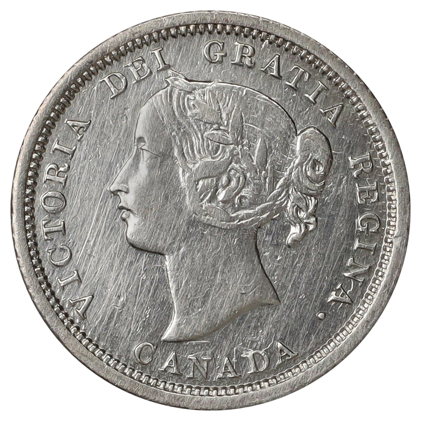 1870 Wide Rim Canada 5-cents EF-AU (EF45) Scratched, marks, or impaired