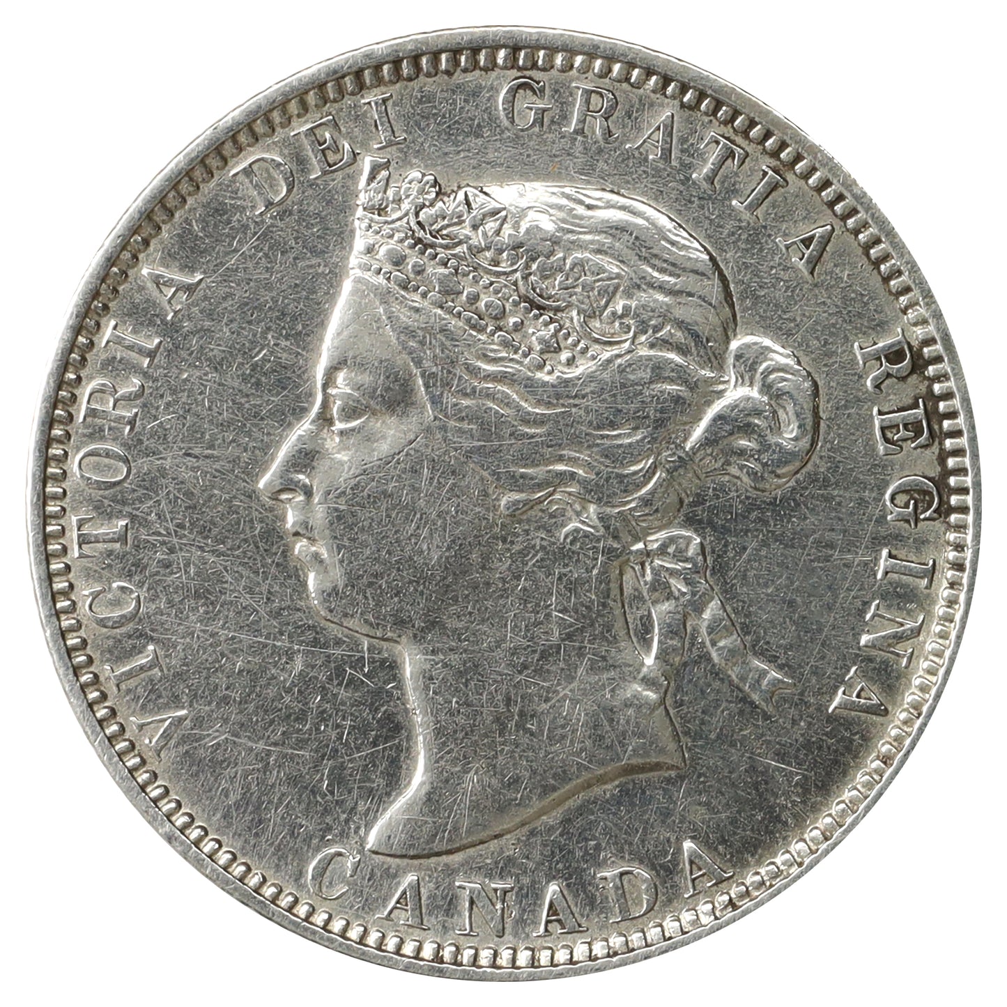 1883H Canada 25-cents VF-EF (VF30) Scratched, marks, or impaired