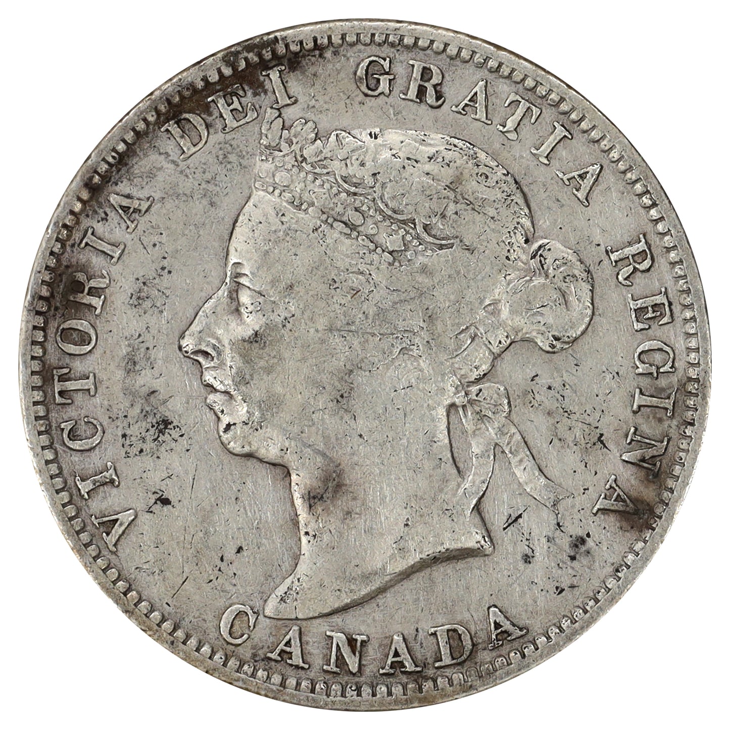 1891 Canada 25-cents F-VF (F12) Scratched, marks, or impaired