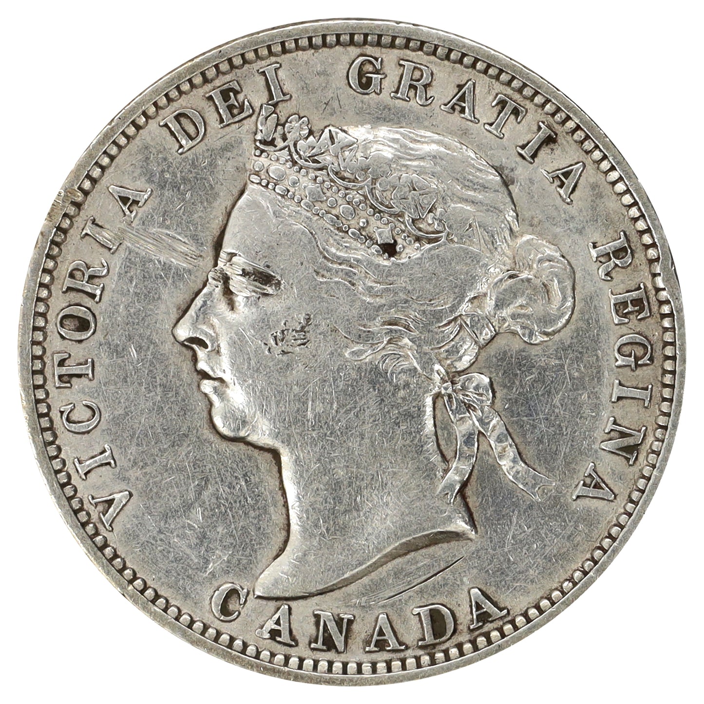 1892 Canada 25-cents VF-EF (VF30) Scratched, marks, or impaired