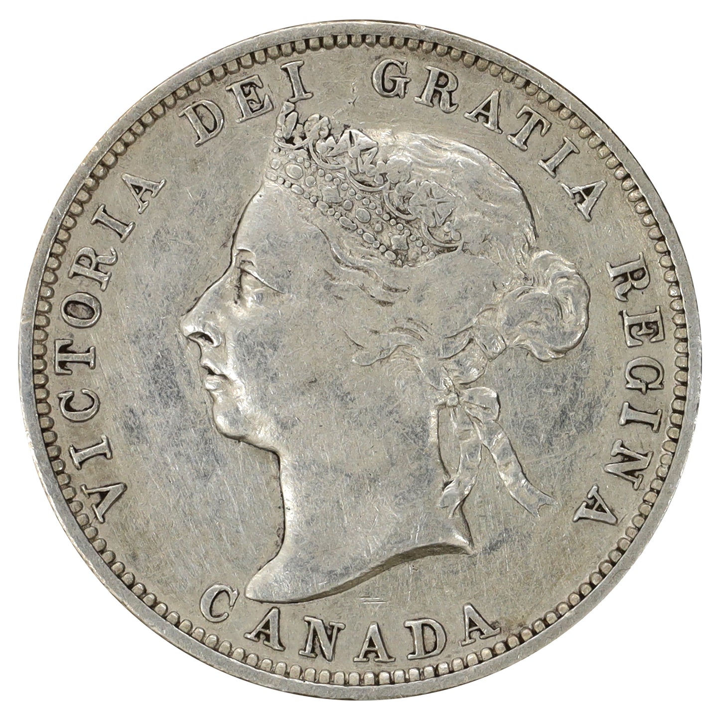 1892 Canada 25-cents F-VF (F15) Scratched, marks, or impaired