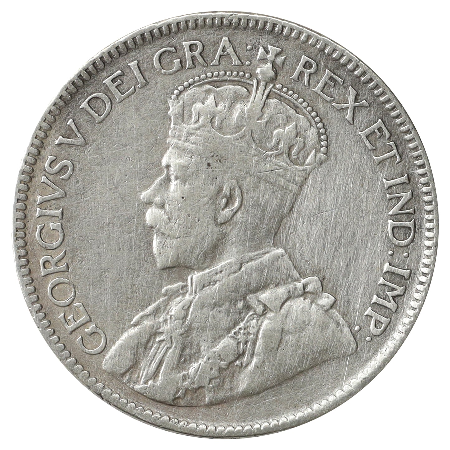 1917 Canada 25-cents F-VF (F15) Scratched, marks, or impaired