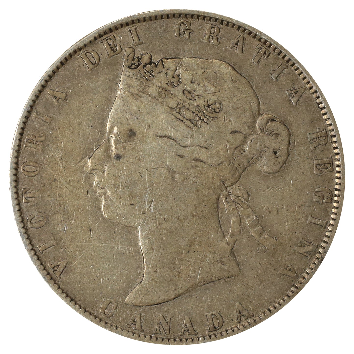1871 Canada 50-cents VG-F (VG10) Scratched, marks, or impaired