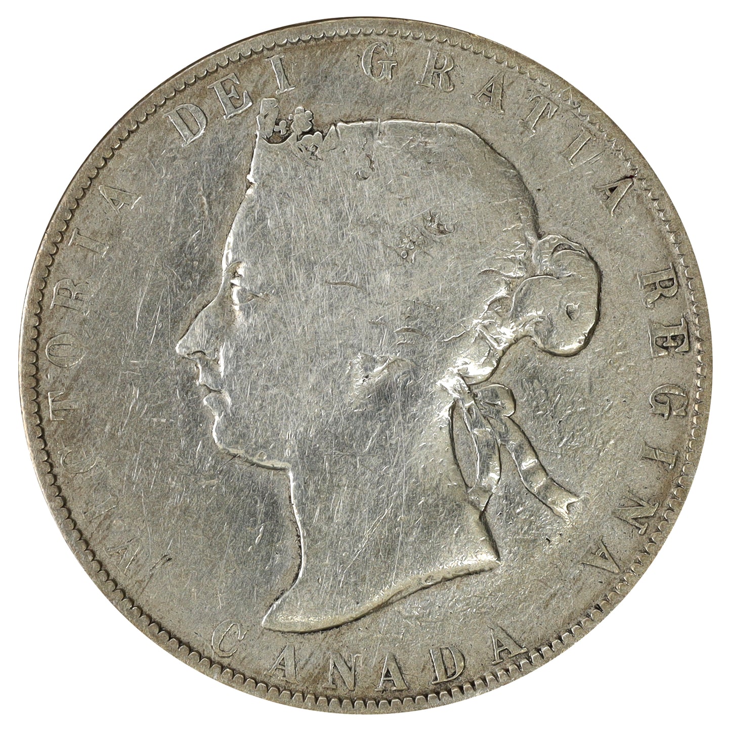1881H Canada 50-cents VG-F (VG10) Scratched, marks, or impaired