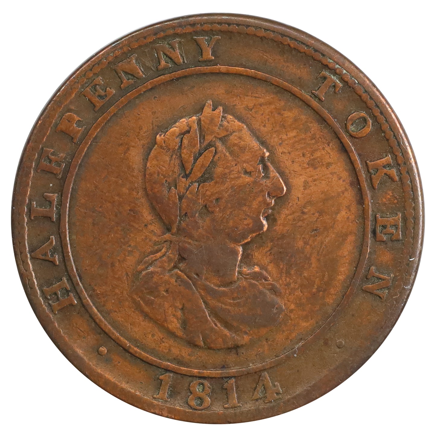NS-10A 1813 Nova Scotia Hosterman & Etter Halifax Halfpenny Token Fine (F12) Cleaned