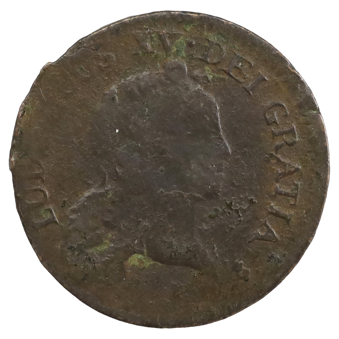 France 1721 Louis XV Child Bust 1/2 Sol Very Good (VG8) DOD