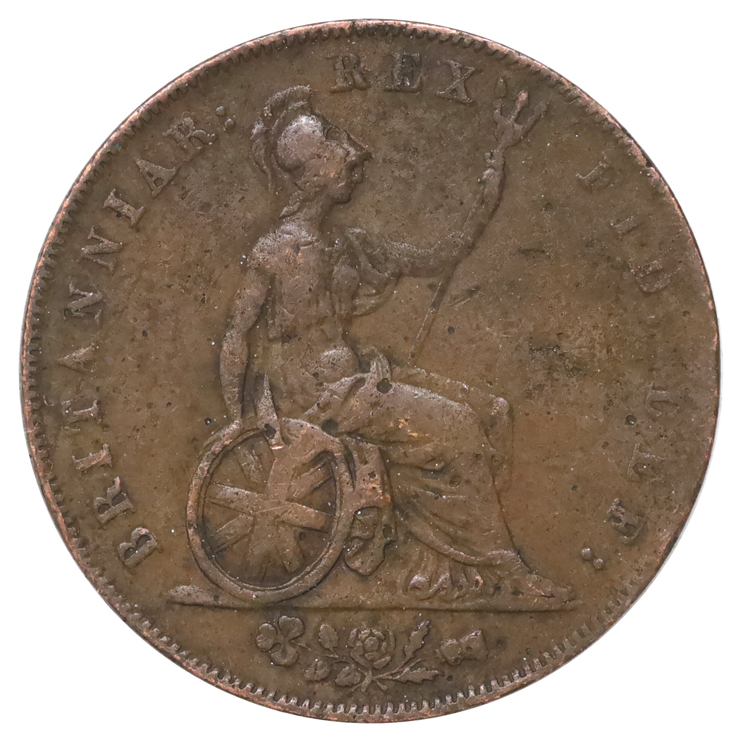 Great Britain 1826 George IV Halfpenny Very Fine (VF20) Impaired