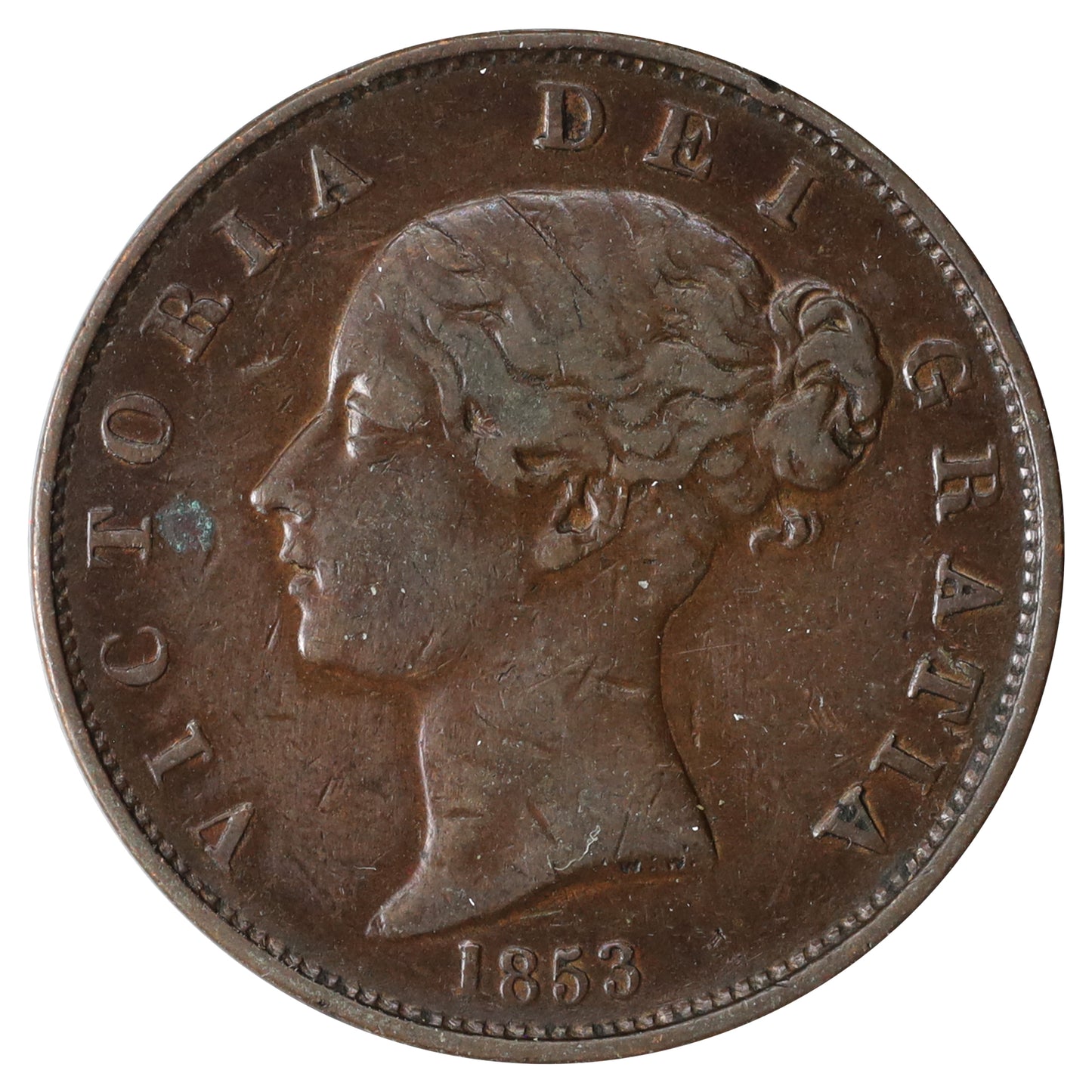 Great Britain 1853 Halfpenny VF-EF (VF30) Impaired