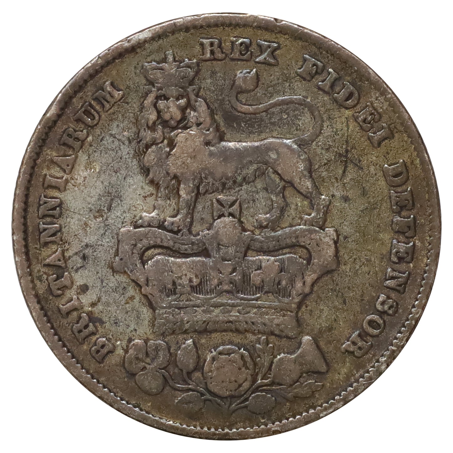Great Britain 1826 George IV Shilling Fine (F12) Impaired