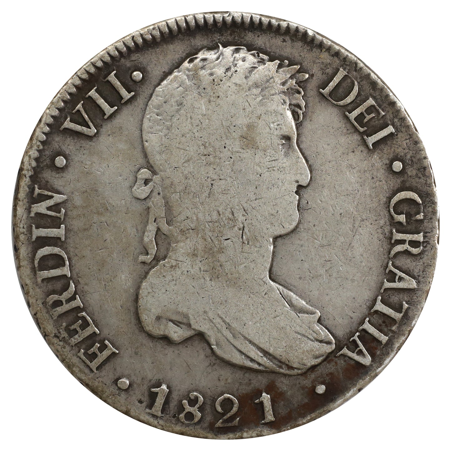 Spain 1821 Ferdinand VII 8 Reales Very Fine (VF20) DOD
