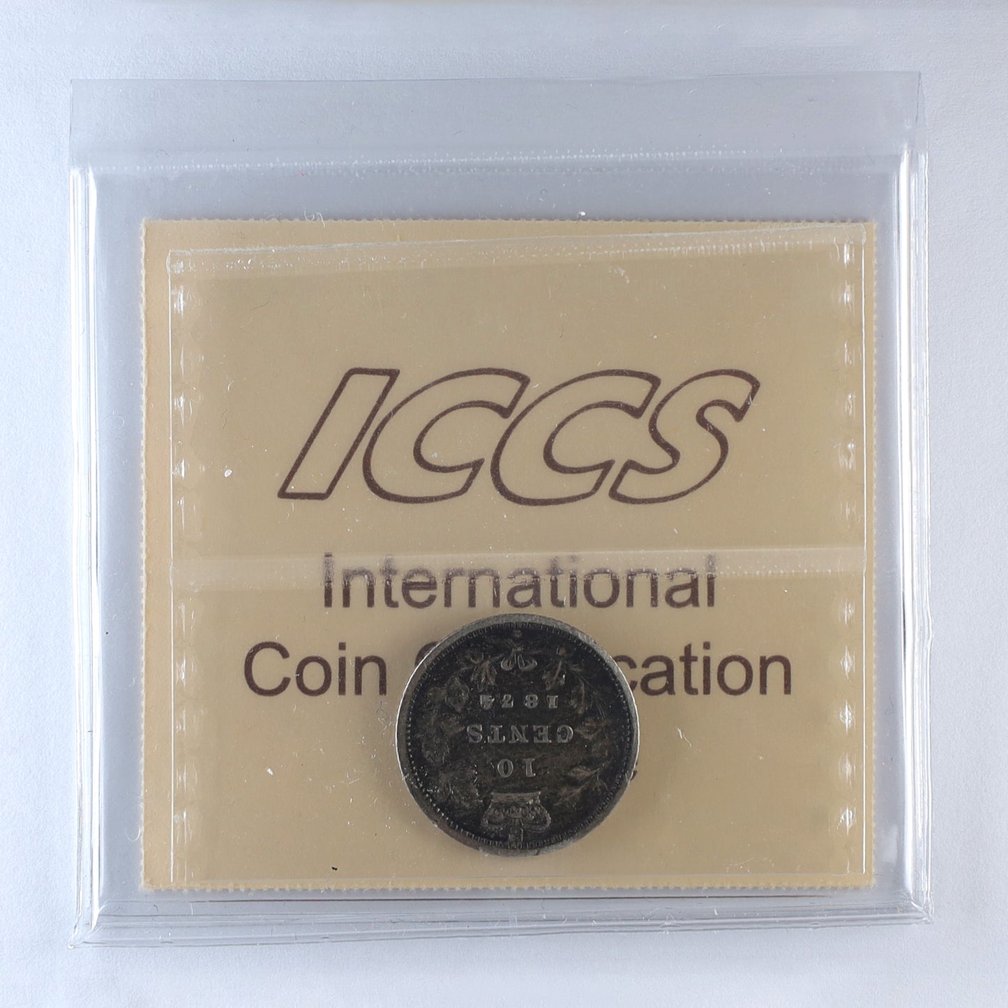 1874H Canada 10-cents ICCS Certified F15 (Toned)