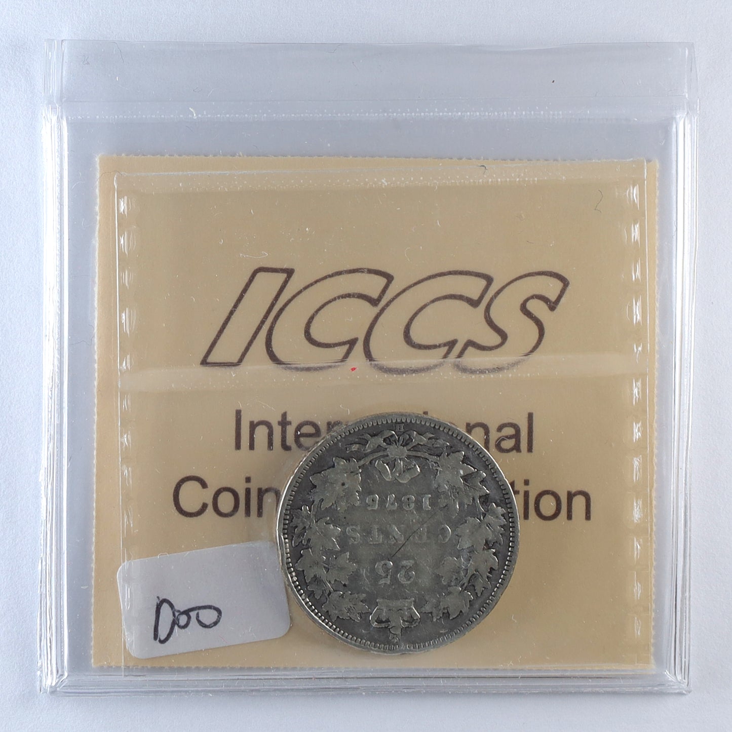 1875H Canada 25-cents ICCS Certified VG8 (Scratched)
