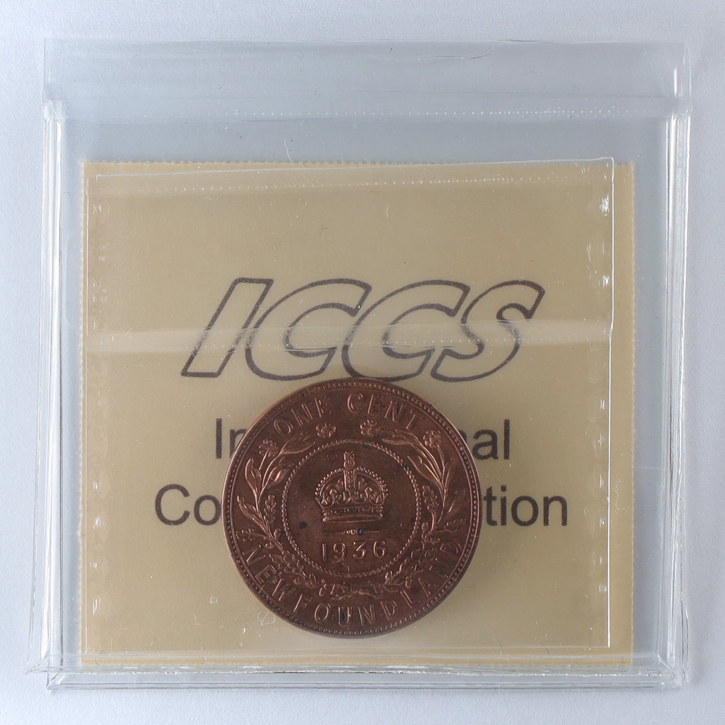 1936 Newfoundland 1-cent ICCS Certified MS64 Red &Brown (Spots)