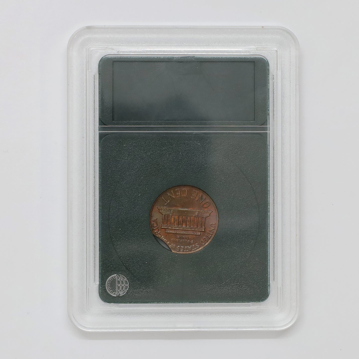 ERROR 1969 Clipped Planchet USA Cent in Slab (DOD)
