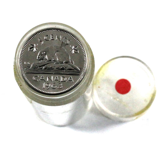 1963 Canada 5-cent Roll of 40Pcs, Appear Mint State (Some toned)