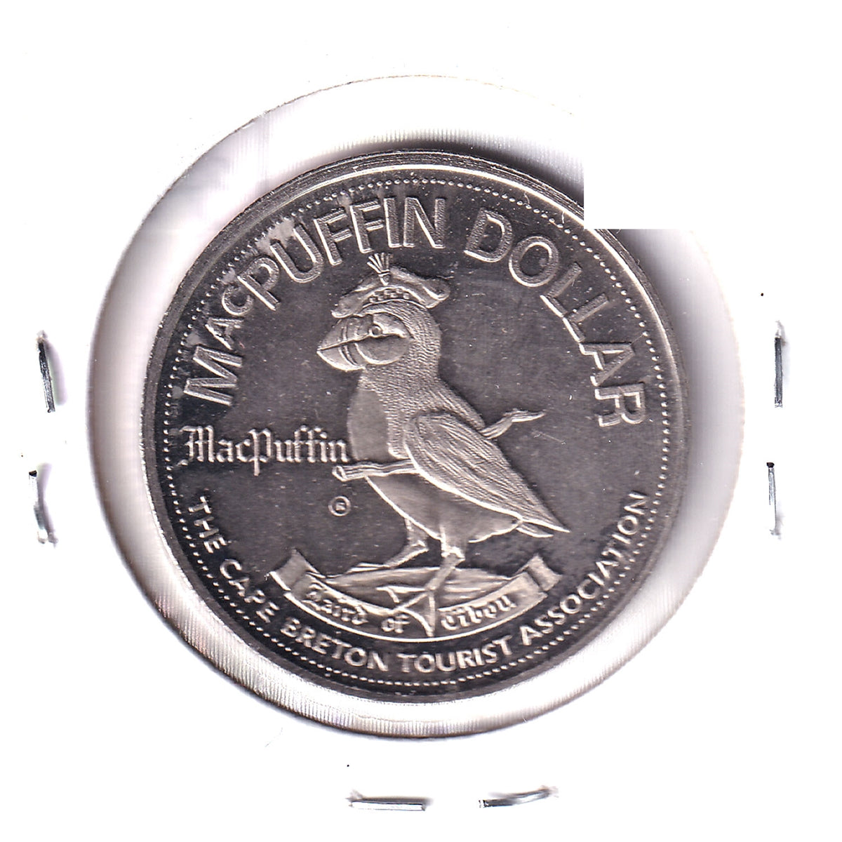1975 Cape Breton MacPuffin Dollar Trade Token: Ciad Mile Failte