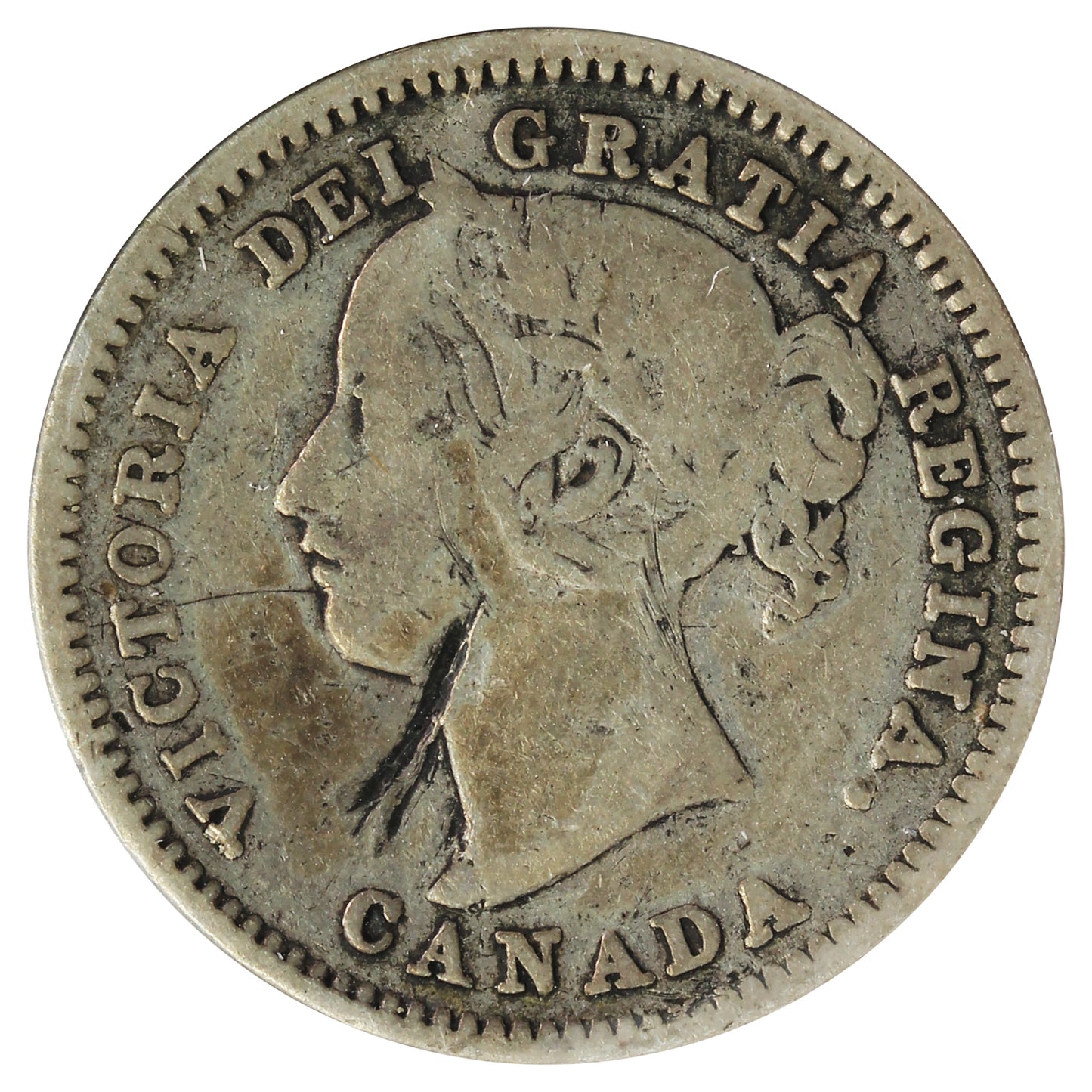 1870 Wide 0 Canada 10-cents VG-F (VG-10) Impaired