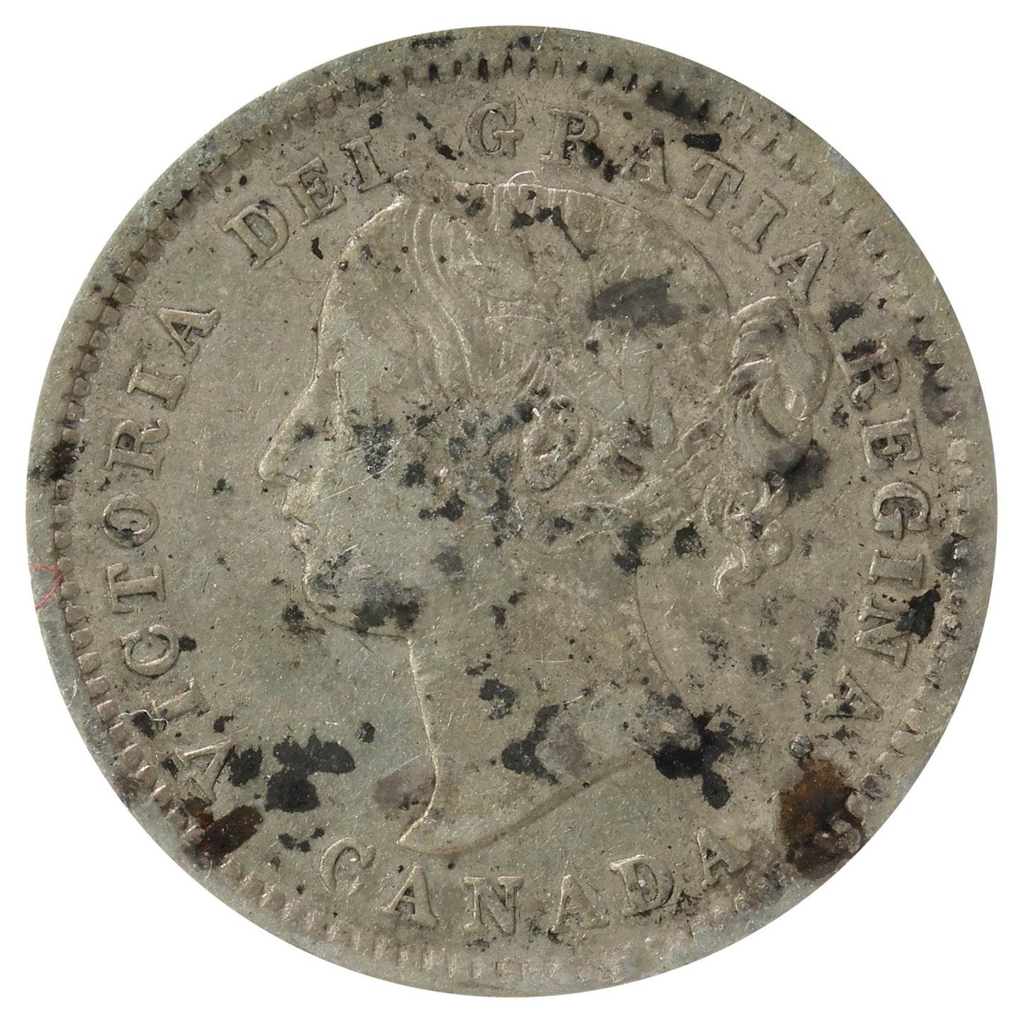 1871H Canada 10-cents Very Fine (VF20) Impaired