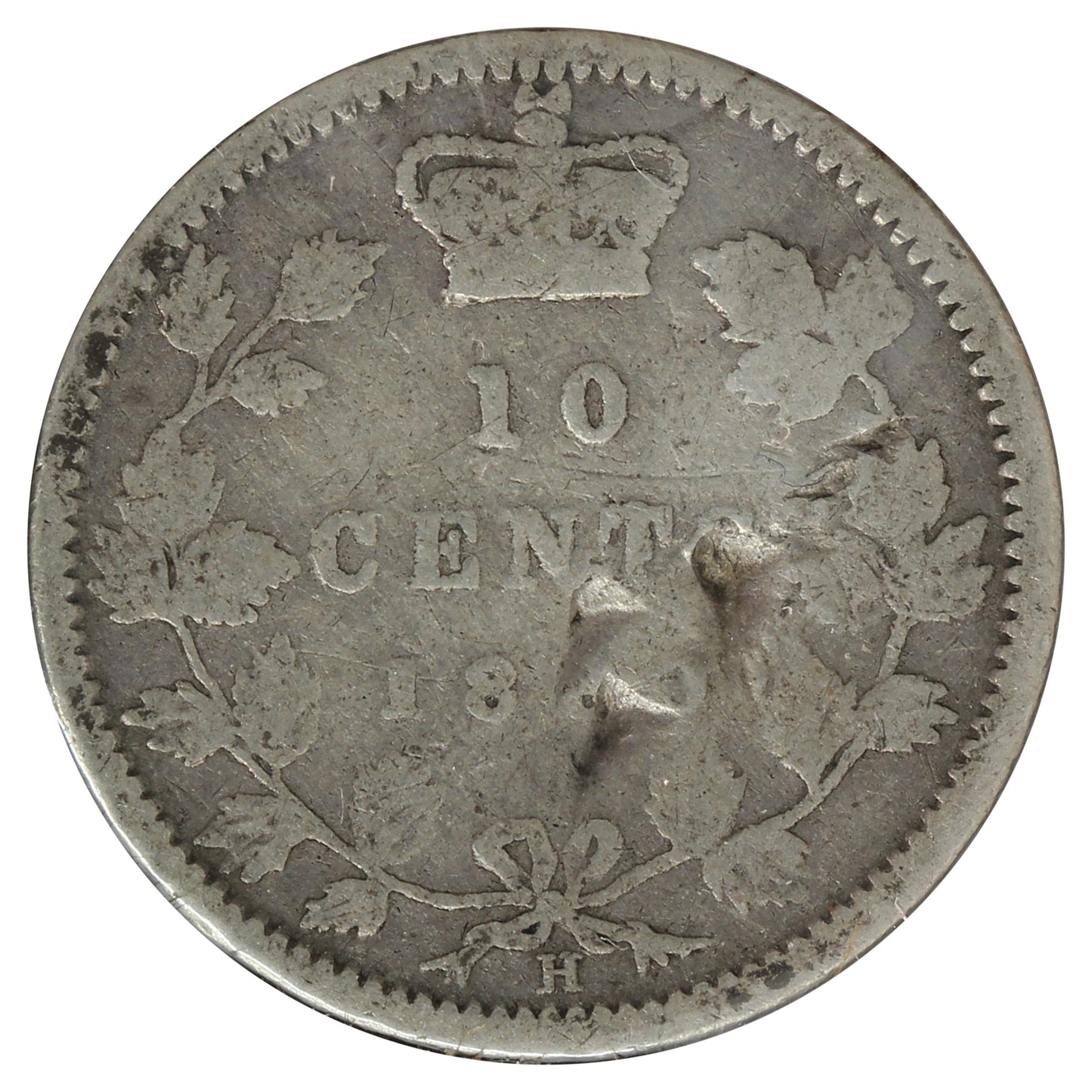 1880H Canada 10-cents Good (G4) Impaired