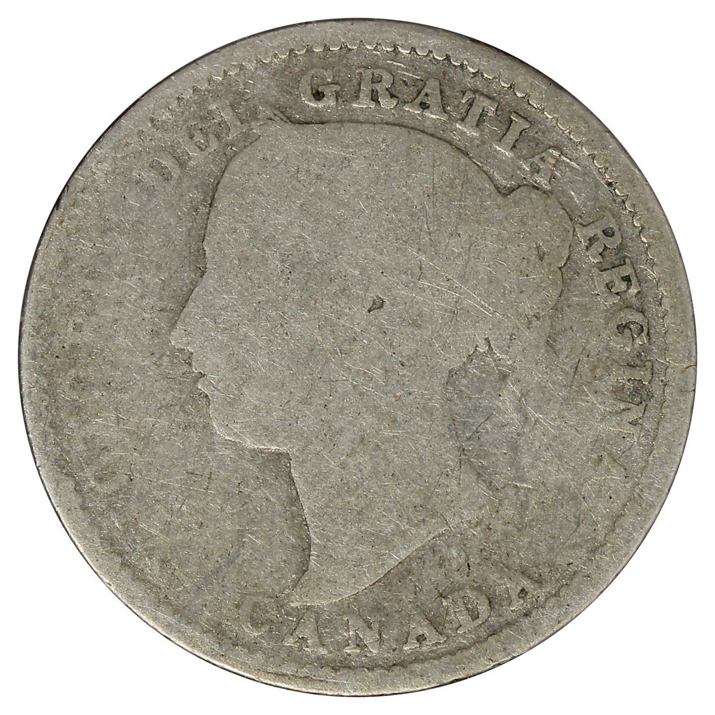 1894 Obv. 5 Canada 10-cents About Good (AG-3) Scratched