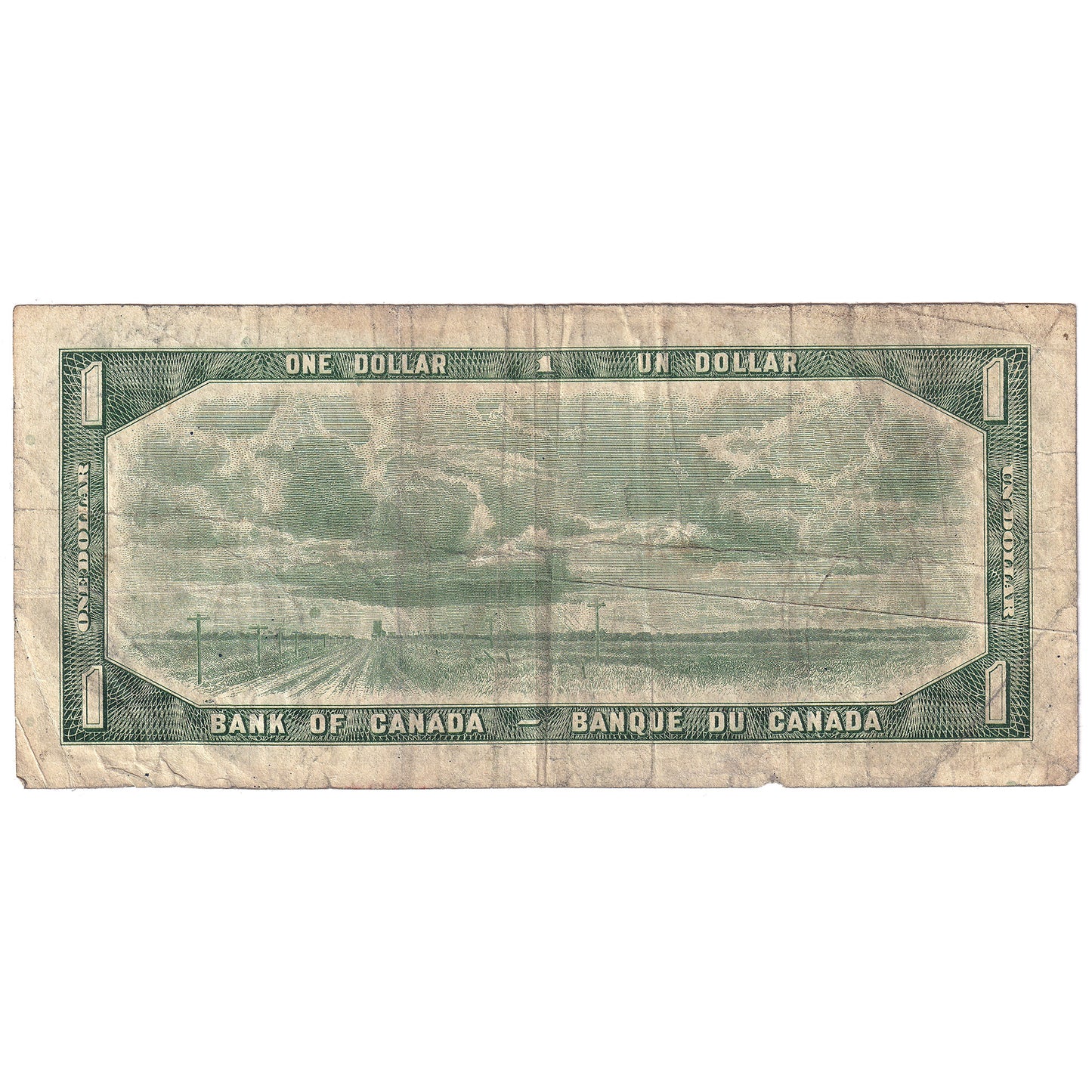 BC-37b-i 1954 Canada $1 Beattie-Rasminsky, Neat Number, Circ