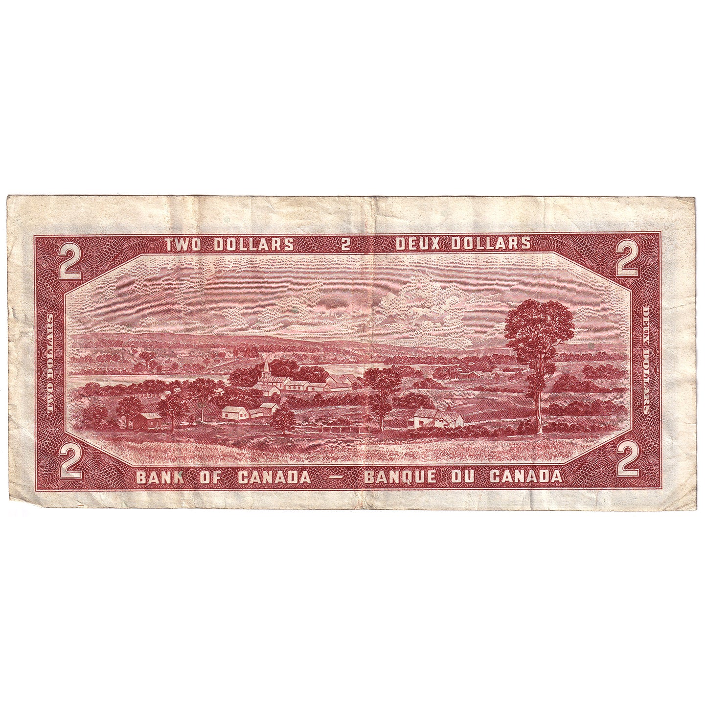ERROR Cut Out of Register BC-38a-E25-i 1954 Canada $2 Beattie-Coyne, VF