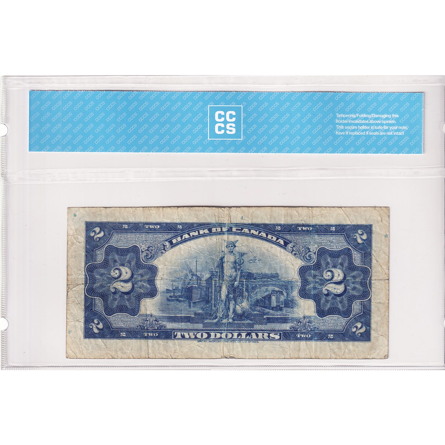 BC-3 1935 Canada $2 Osborne-Towers, English, Letter C, CCCS Cert. F-15 (Tear)