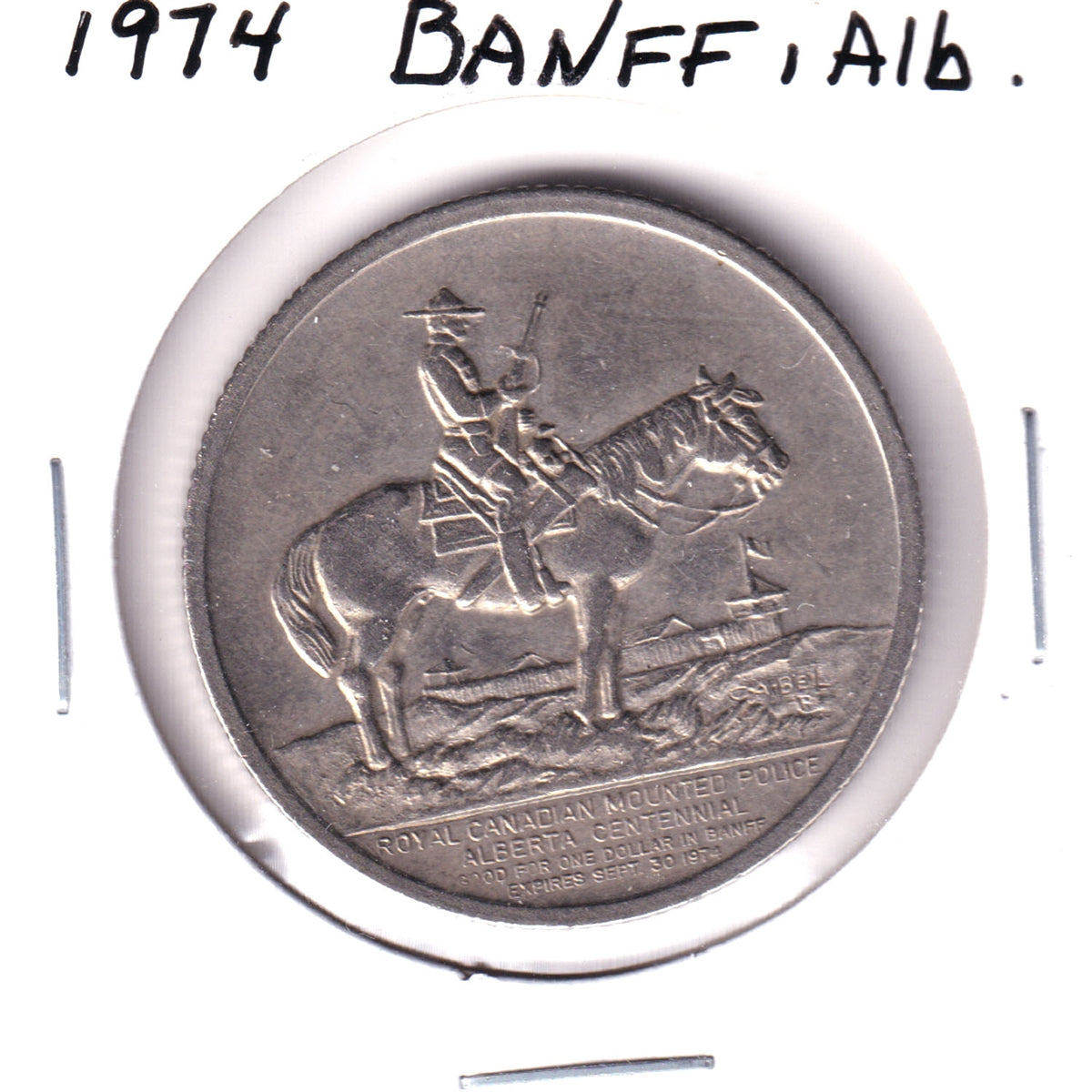 1974 Banff, Alberta, Indian Days Dollar: RCMP Alberta Centennial