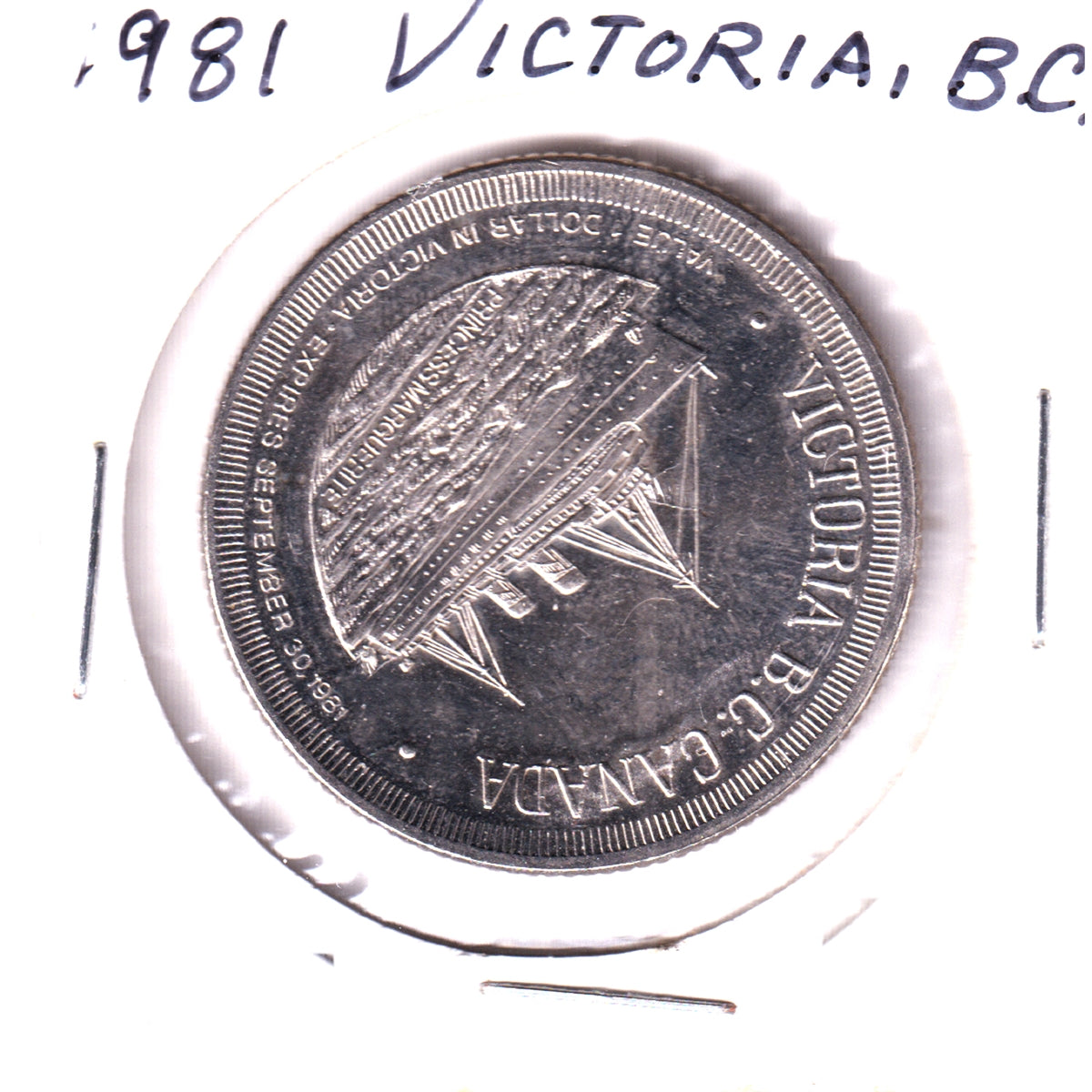 Victoria, BC, 1981 Trade Dollar Token: Princess Marguerite