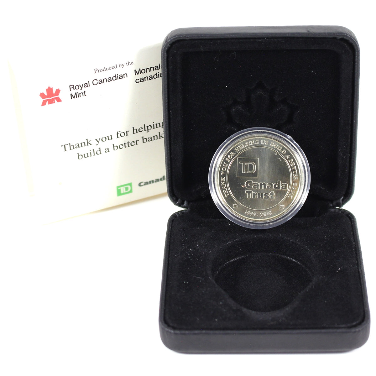 1999-2001 TD Canada Trust Commemorative Coin in Case (Toned)