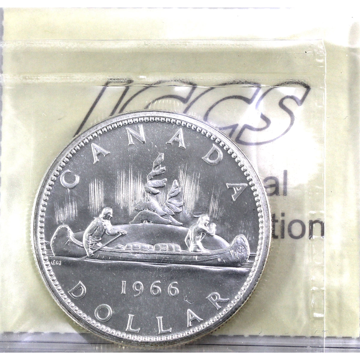 1966 Large Beads Canada Dollar ICCS Certified PL66 Heavy Cameo