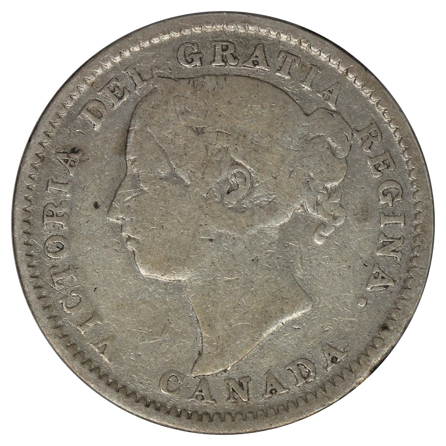 1887 Canada 10-cents Very Good (VG-8) Impaired