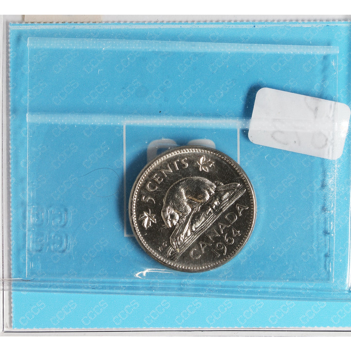 1964 Mortar on T of Elizabeth Canada 5-cents CCCS Certified MS-63