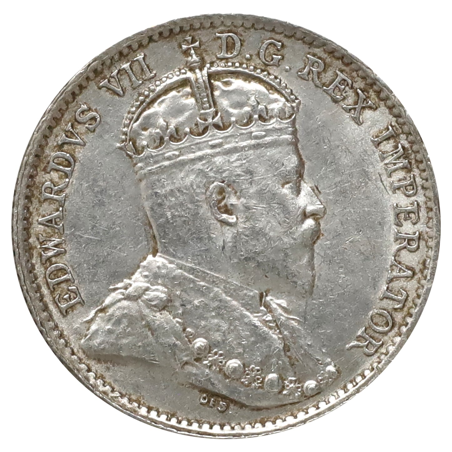 1910 Pointed Leaves Canada 5-cents Uncirculated (MS60) Toned