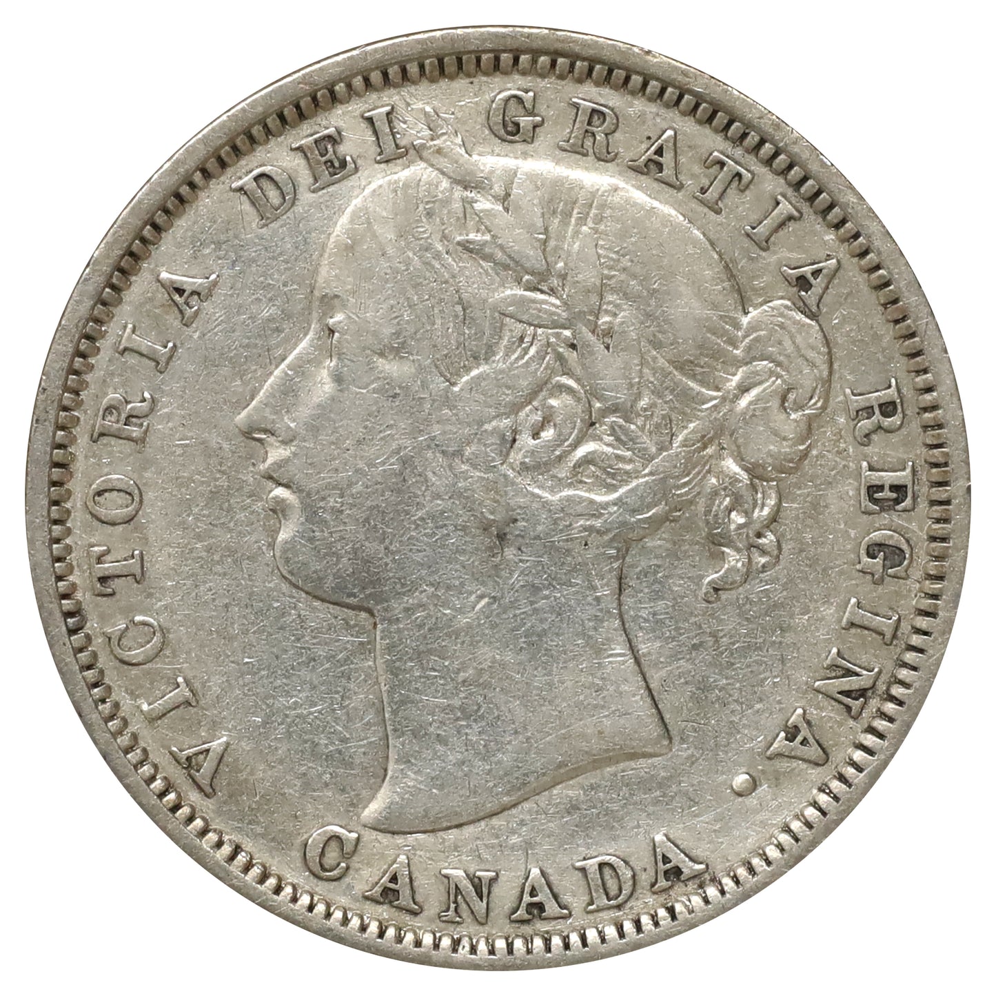 1858 Canada 20-cents Very Fine (VF20) Scratched, marks, or impaired