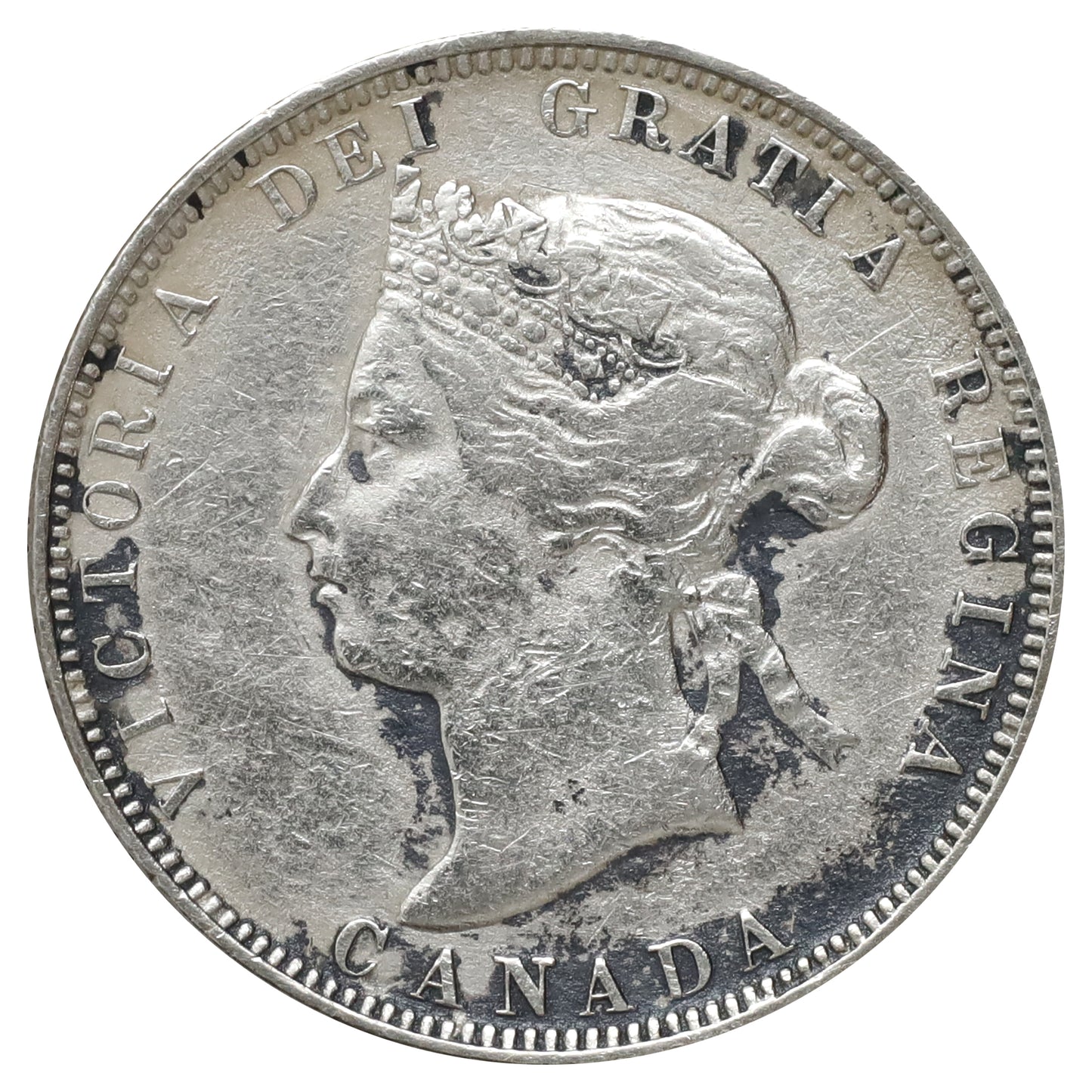 1882H Canada 25-cents Very Fine (VF20) Scratched, marks, or impaired