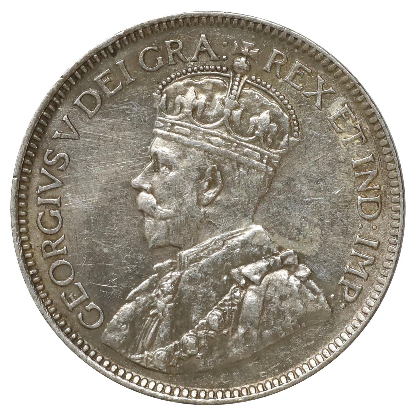 1917 Canada 25-cents Almost Uncirculated (AU50) Scratched, marks, or impaired