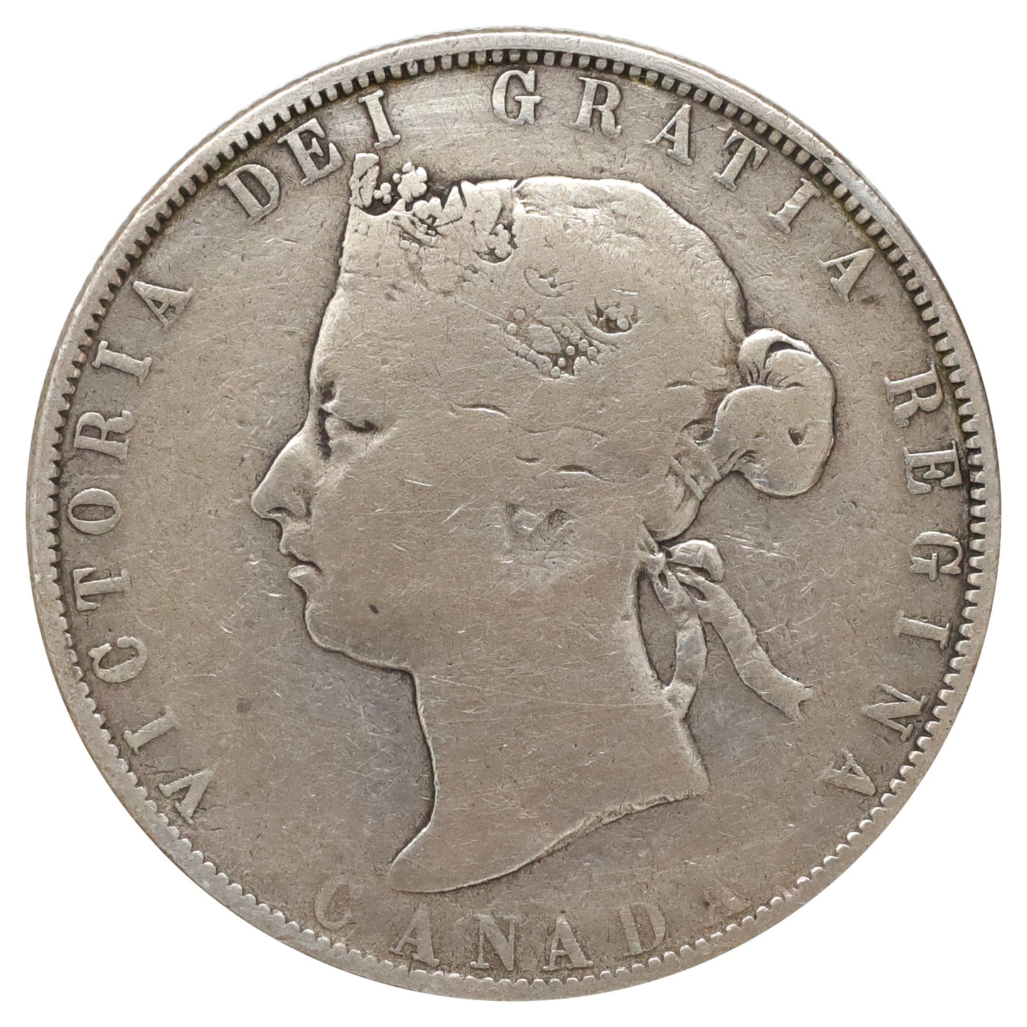 1870 LCW Canada 50-cents Very Good (VG8) Scratched, marks, or impaired